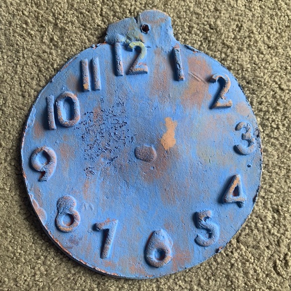 Other - Blue Terracotta Clay Distressed Clock